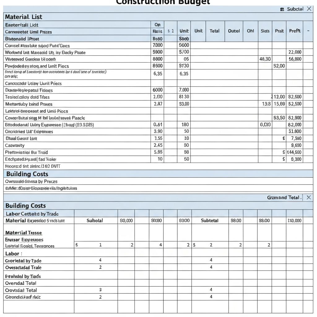 Detailliertes Budget