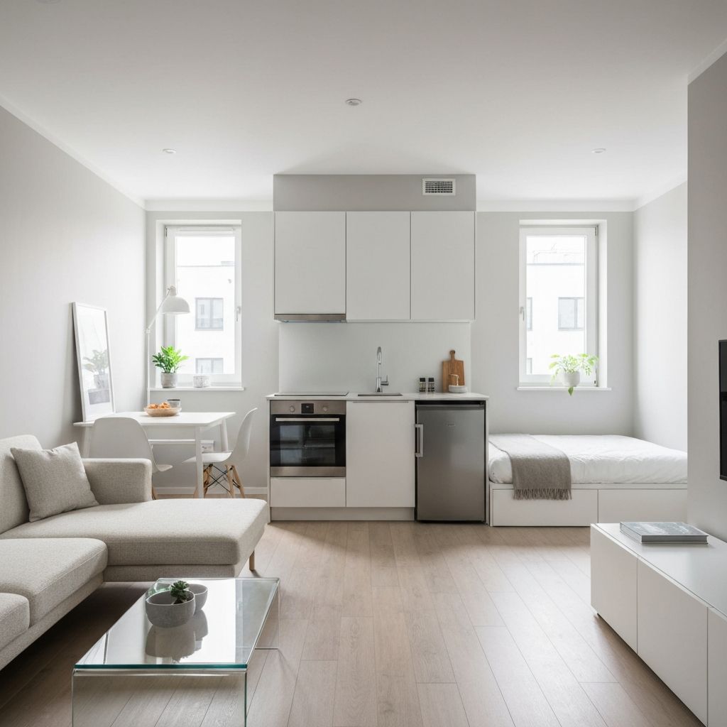 Modernes Interieur eines kompakten Apartments